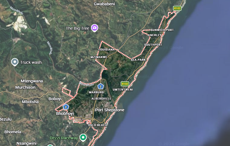 Port Shepstone Map