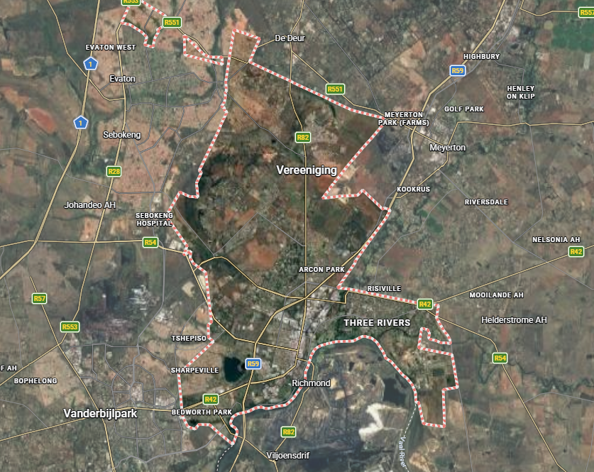 Vereeniging Map